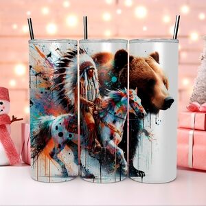 Indigenous Man 20oz Stainless Steel Tumbler